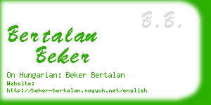 bertalan beker business card